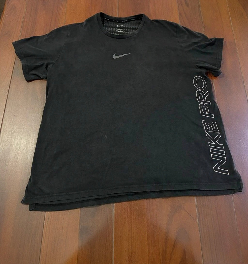 NIKE PRO DRI FIT BURNOUT TRAINING GYM SHORT SLEEVE TOP - BLACK DD1828-010 MEN