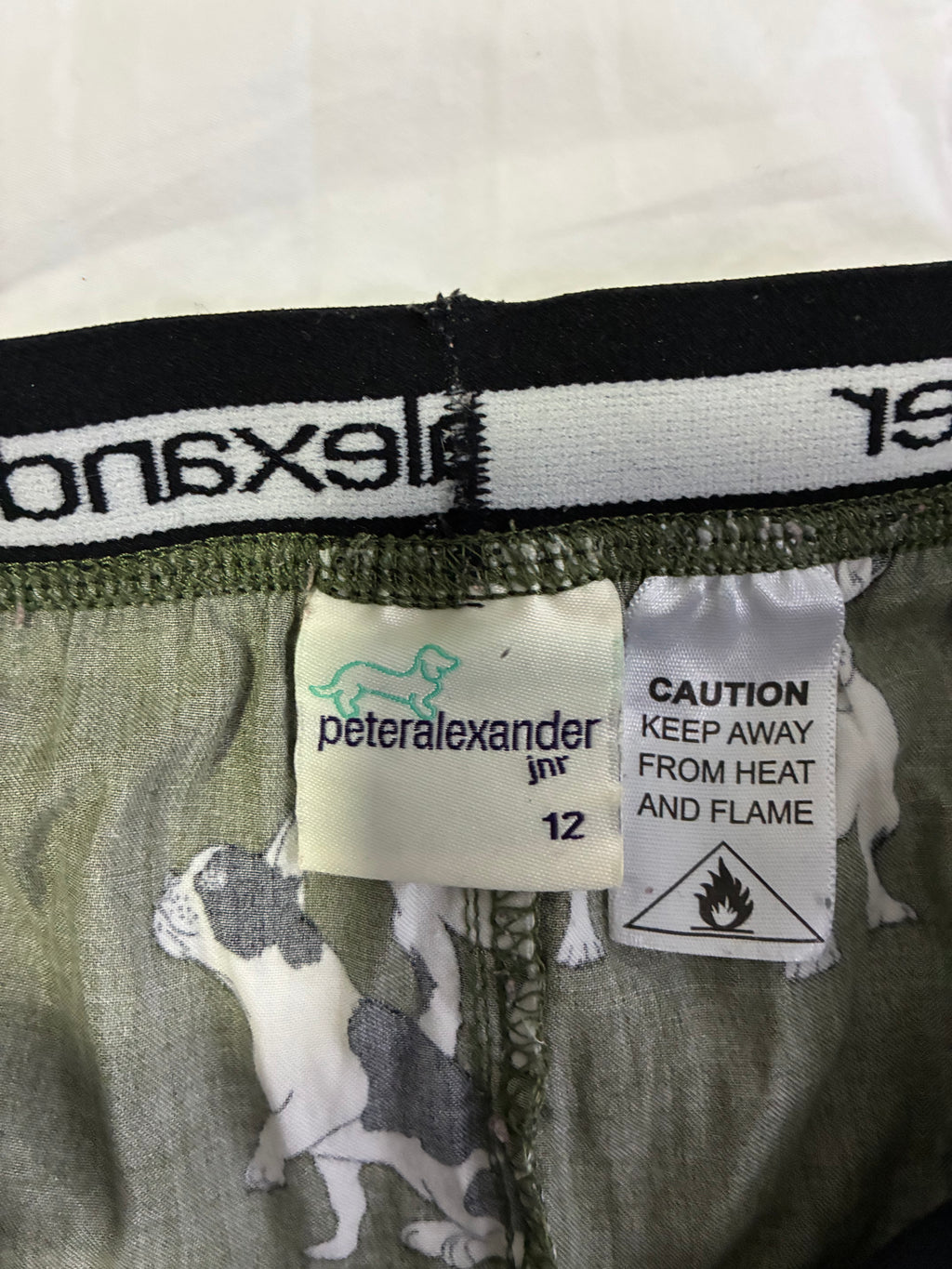 Peter Alexander Green Pajama Pants – Boys Size 12, Excellent Condition