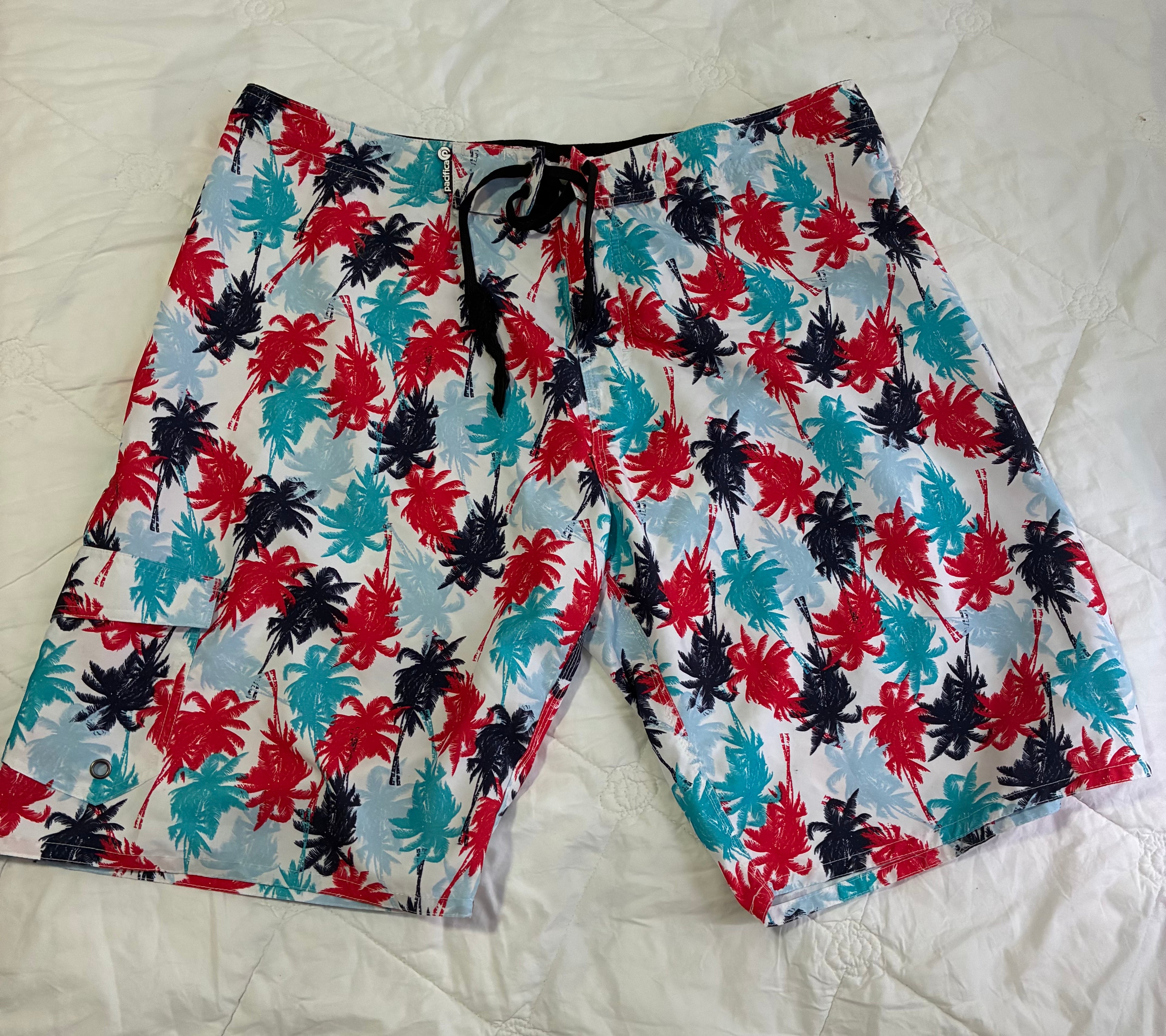 Pacifica Multi-Color Board Shorts – Men’s XL, Fun &amp; Comfortable