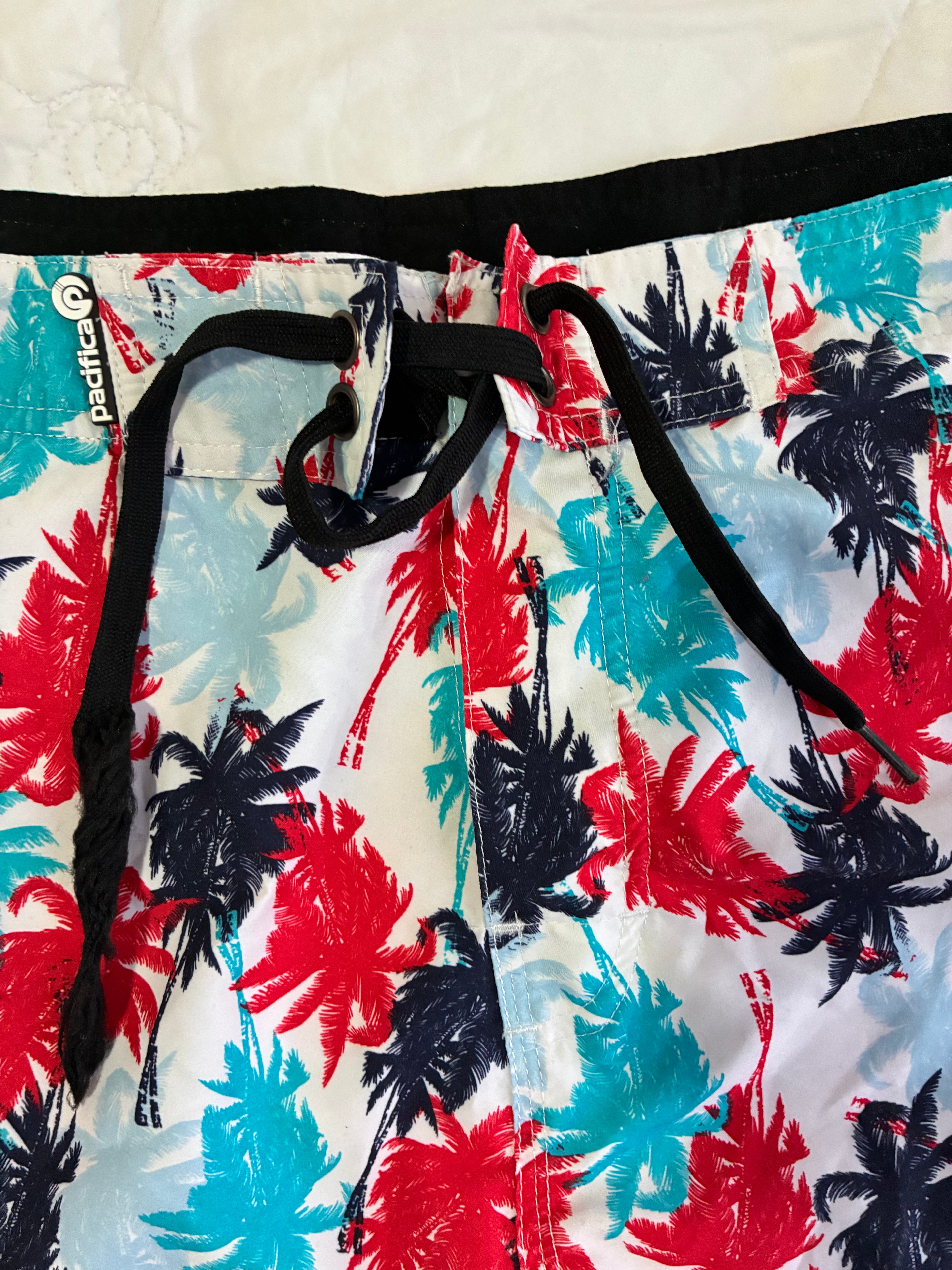 Pacifica Multi-Color Board Shorts – Men’s XL, Fun &amp; Comfortable