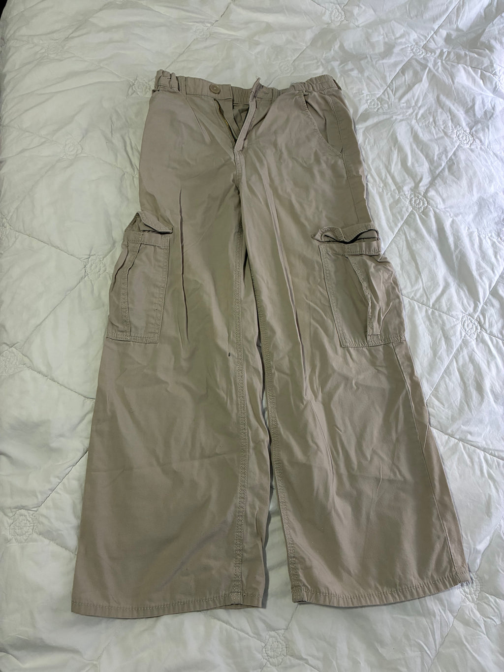 H&M Khaki Cargo Pants – Girls Size 12, Casual & Comfortable
