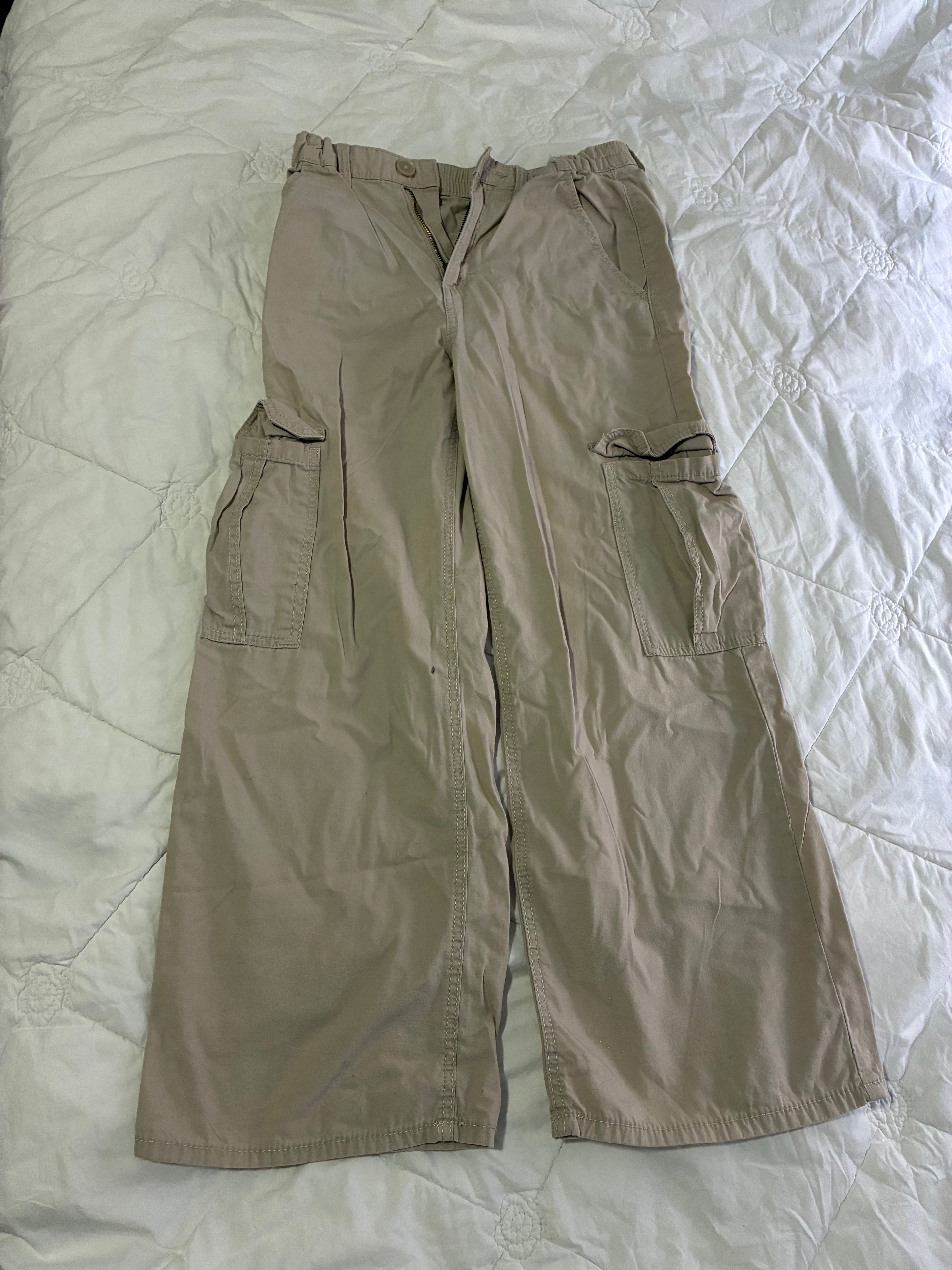 H&M Khaki Cargo Pants – Girls Size 12, Casual & Comfortable
