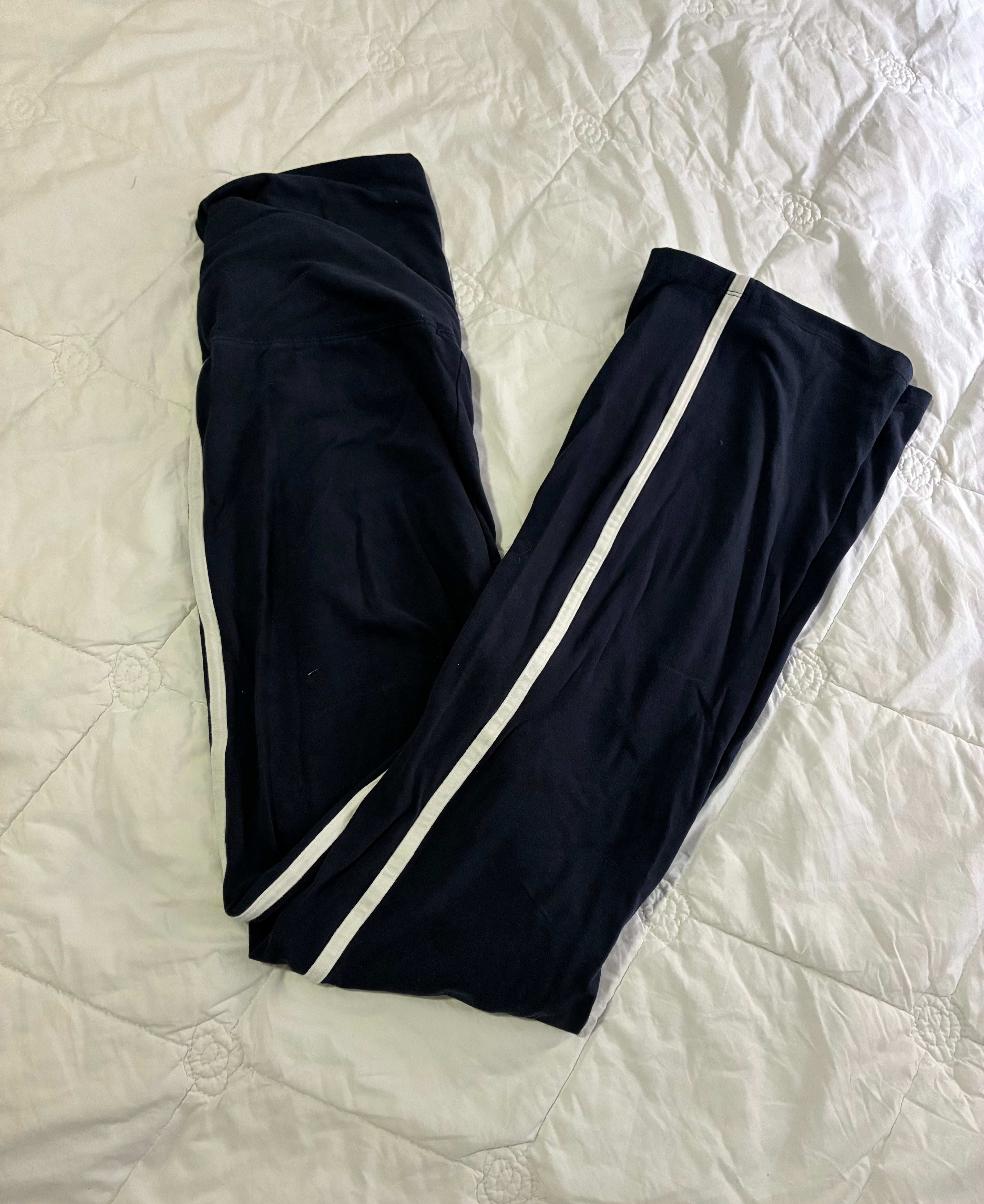 H&M Blue Leggings with White Stripe – Women’s Size M, Active & Stylish