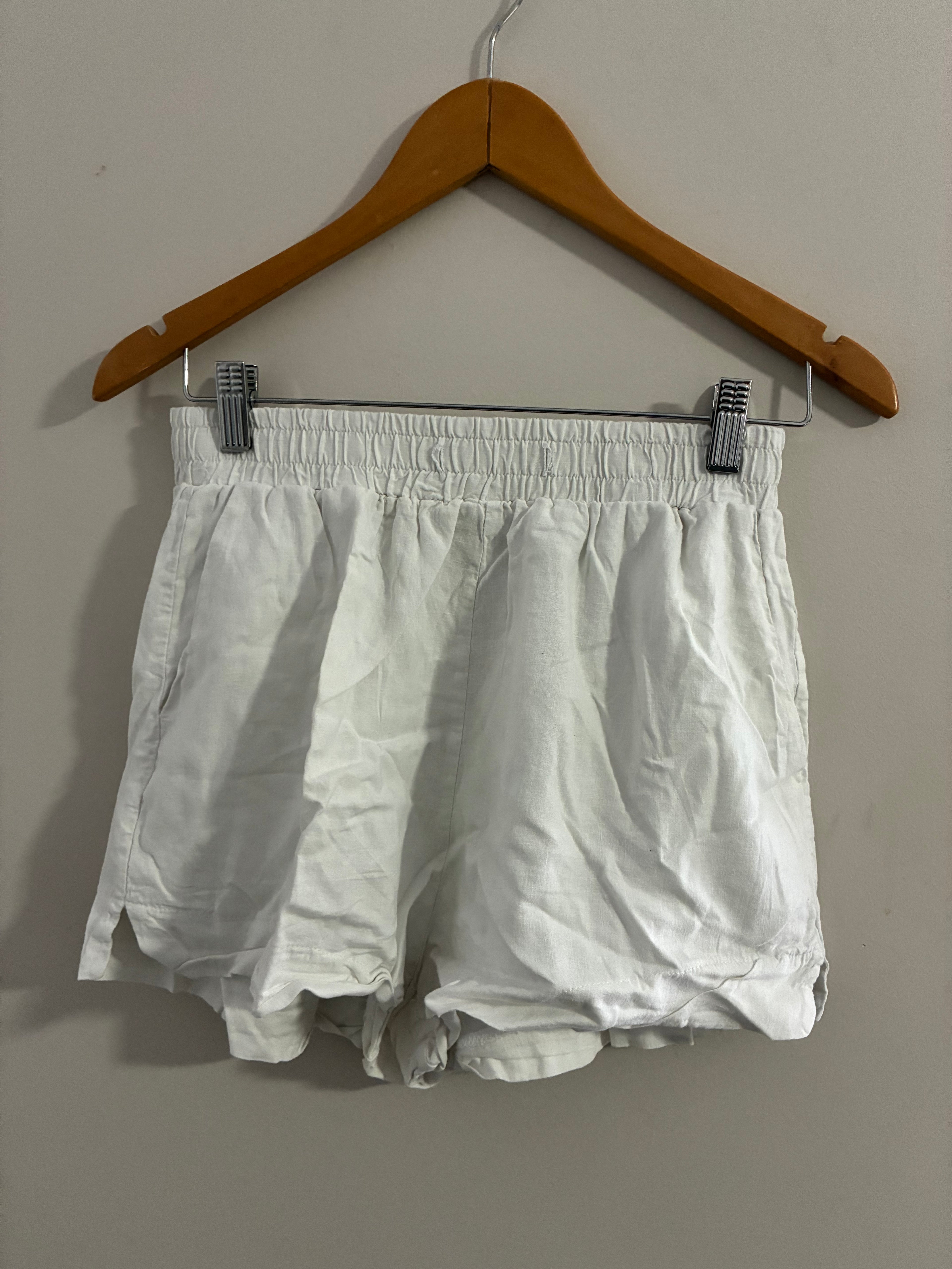 Cotton On White Linen Shorts – Women’s Lightweight Summer Essential Size US 4