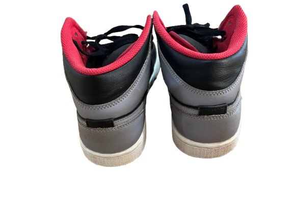 Nike Air Jordan 1 Mid – Black / Grey with Red Accents SIze &